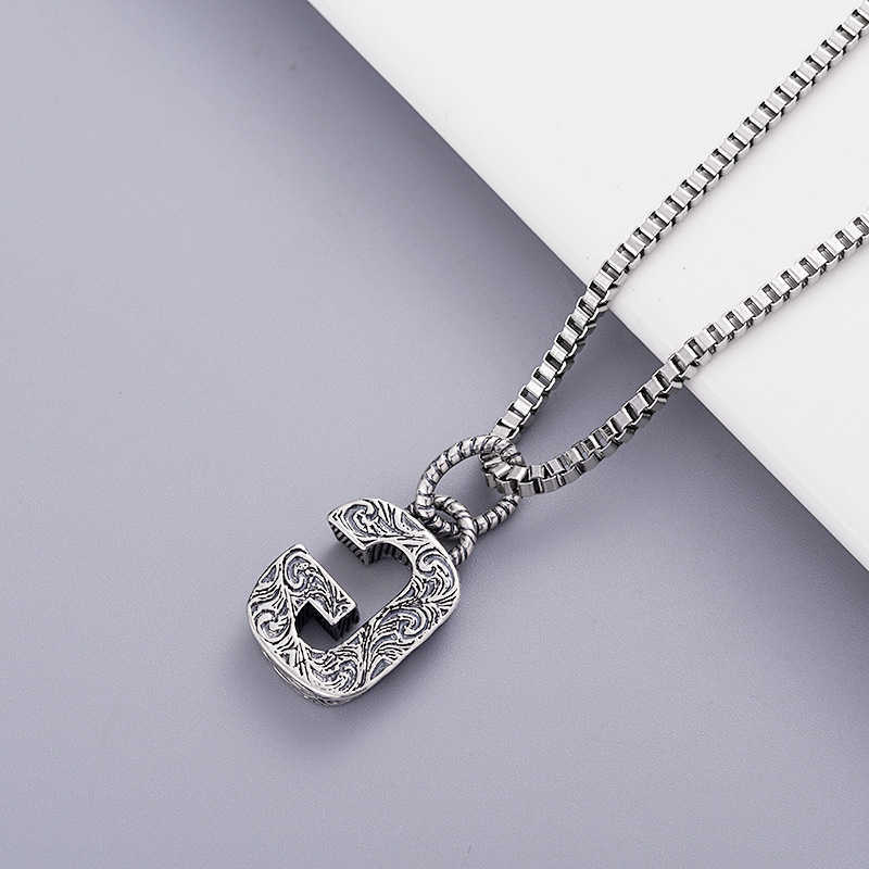 20% off all items 2023 New Luxury High Quality Fashion Jewelry for same ancient family double Thai silver 26 English letters necklace high version jewelry