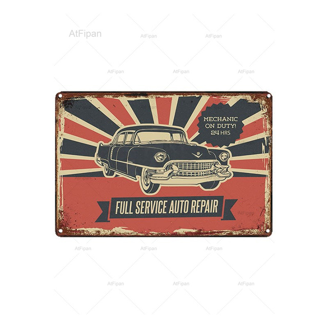 Arte da motocicleta sinal de lata cartaz vintage motor placa de metal pintura serviço de carro decoração de parede garagem bar casa arte artesanato decoração de arte personalizada tamanho 30x20cm w01