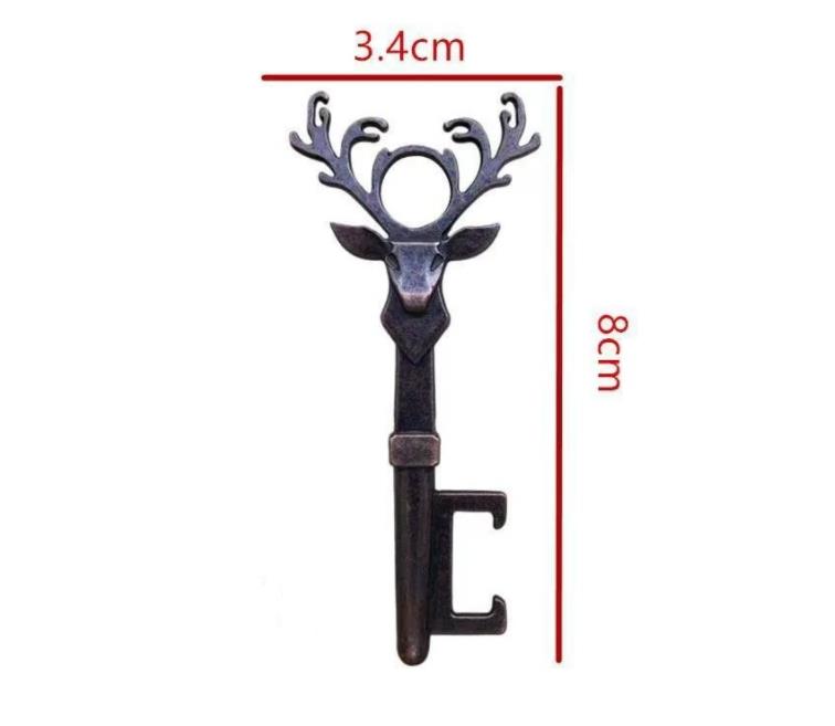 Ouvre-bouteilles de tête de cerf de Noël vintage ouvreur de bouteille de clés de création de Noël Zinc Alloy Rabbit Head Key Beer Bottle-Onener SN5164