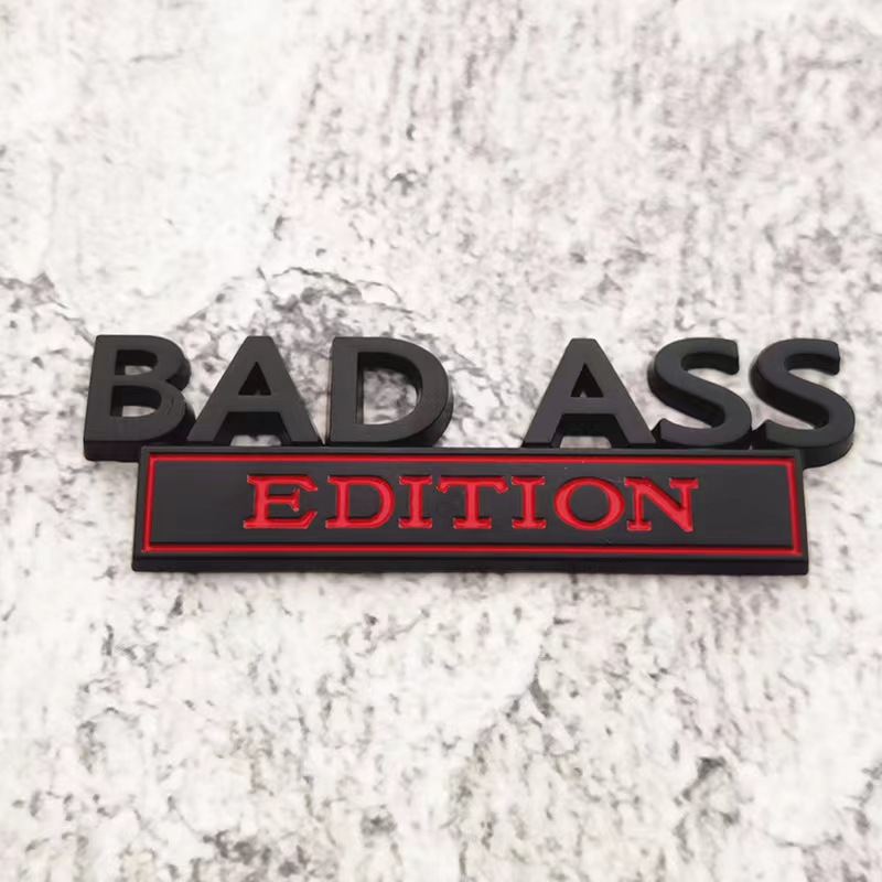 Décoration de fête Bad Ass Edition Car Autocollant pour Auto Truck 3D Badge Emblem Decal Accessoires Auto Banner Body Leaf Banner