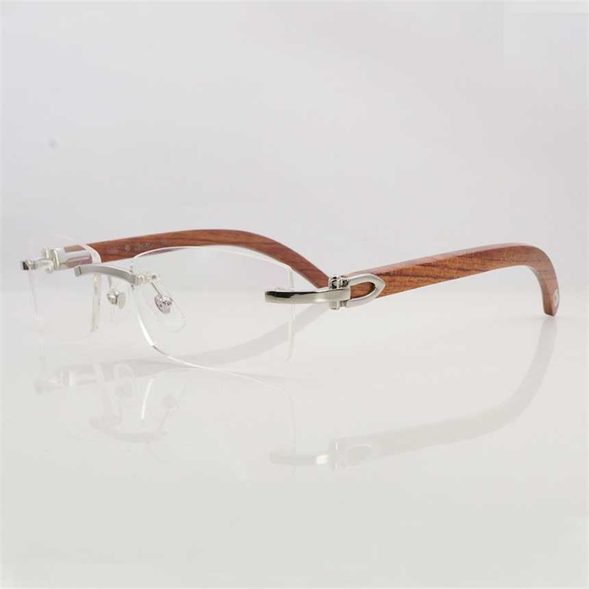 2024 Men's Luxury Designer Women's Sunglasses Clear Eye Glasses Frames Men Women Accessories Rimless Natural Buffalo Horn Gold Transparent Eyeglasses FrameKajia