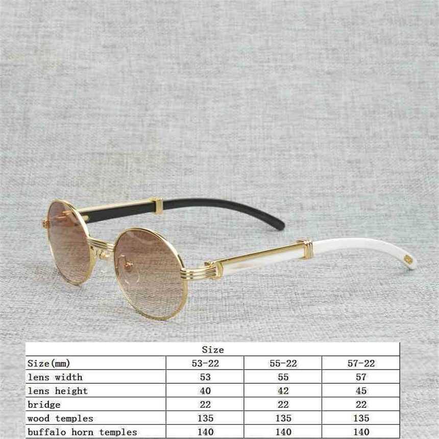 2024 Men's Luxury Designer Women's Sunglasses Vintage Natural Buffalo Horn Men Wooden Clear Frame Wood Round Glasses Summer Outdoor Oculos GafasKajia