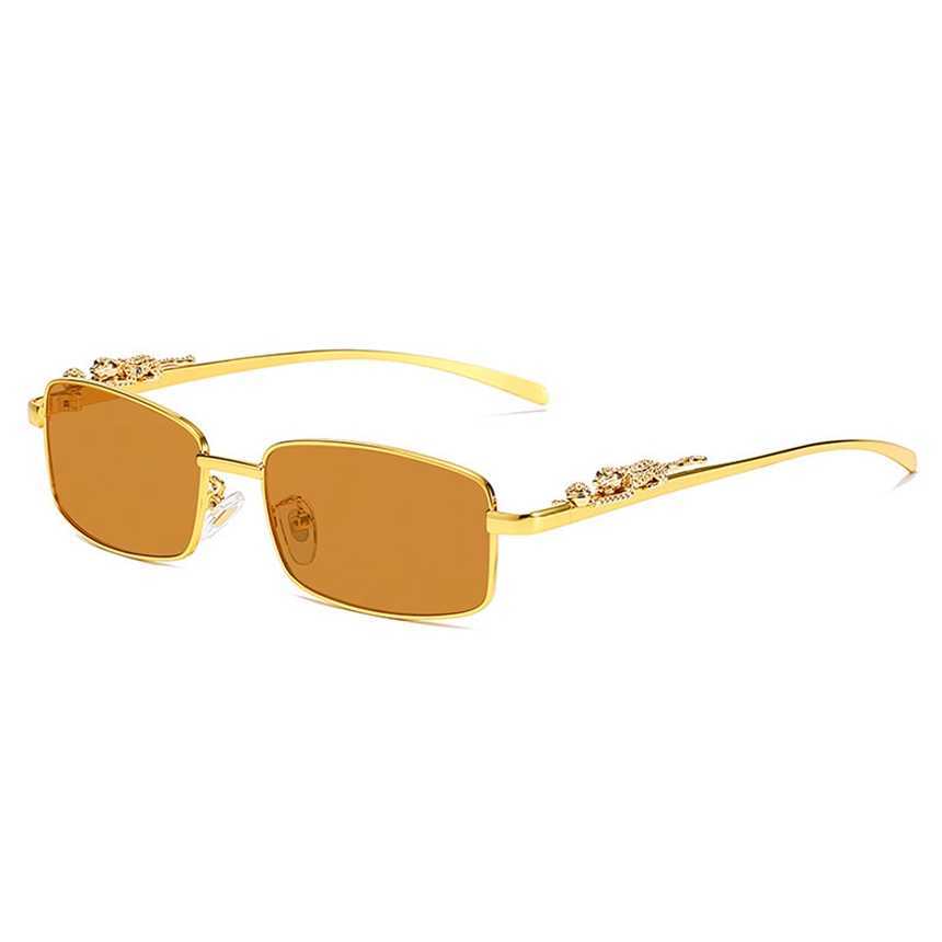 2024 Fashion Off Luxury Designer Nya herr- och kvinnors solglasögon utanför trendiga kort Full Frame Metal Leopard Head Box Female Optical Glassesskajia