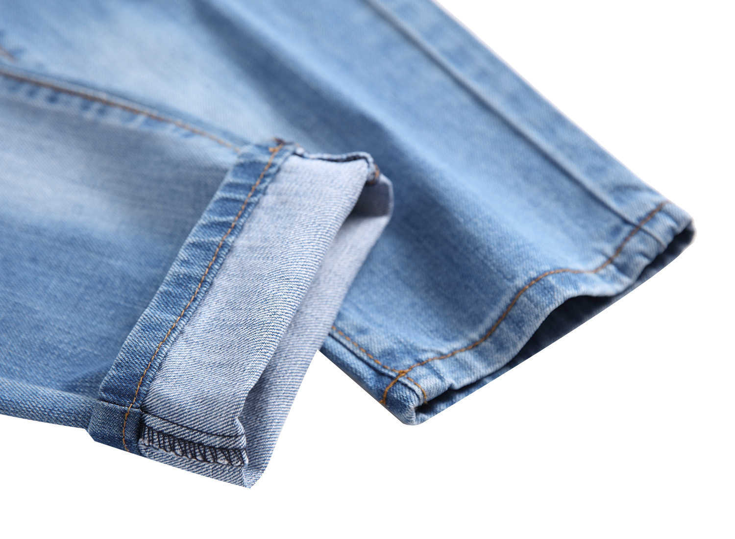 Jeans da uomo strappati uomo Abiti da strada Pantaloni dritti consumati di alta qualità Pantaloni maschili casual di marca Blu 2022 Nuovo Y2303