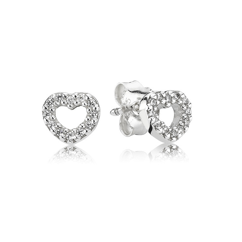 925 libbre d'argento New Fashion Charm Pandora 2023 Love Series Cuore intrecciato Orecchini cuore nobile Orecchini moda