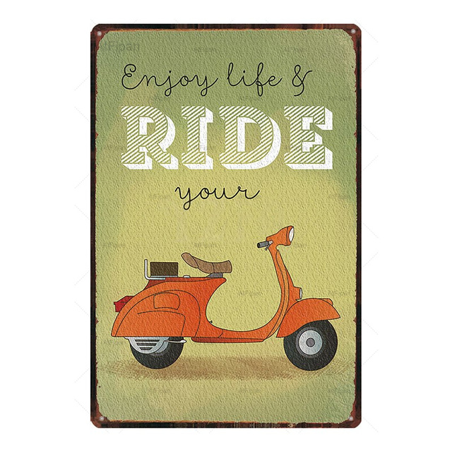 Classic Motorcycle Tin Signs Poster Motor Painting Shabby Chic Retro Home Wall Music Bar Art Garage Decor Iron Poster Cuadros personalized Art Decor Size 30X20CM w01