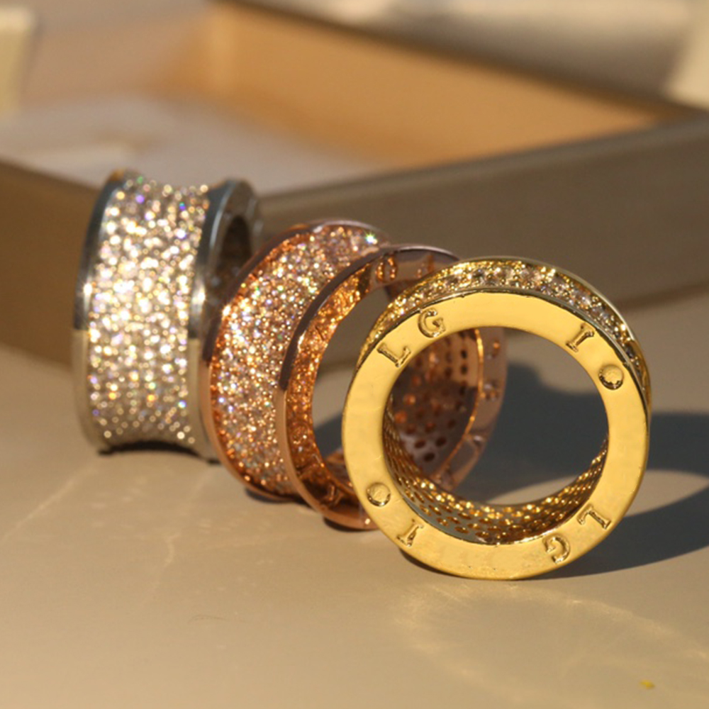 Buigari Small Waist Series Designer Ring para Woman Diamond T0P Reproduções oficiais de qualidade Classic Style Fashion Luxury Anniversary Gift 054
