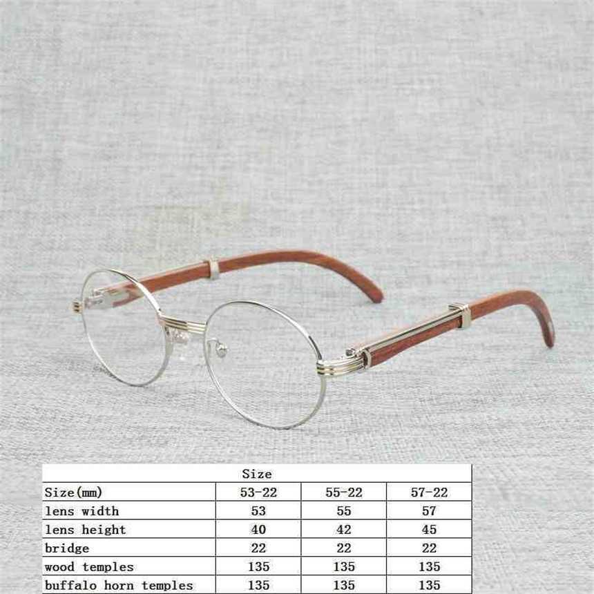 2024 Luxury Designer Damskie okulary przeciwsłoneczne Naturalne drewno mężczyźni okrągłe czarne białe rogu rogu czystych okularów metalowe rama drewniane drewniane odcienie letnie akcesoria Kajia