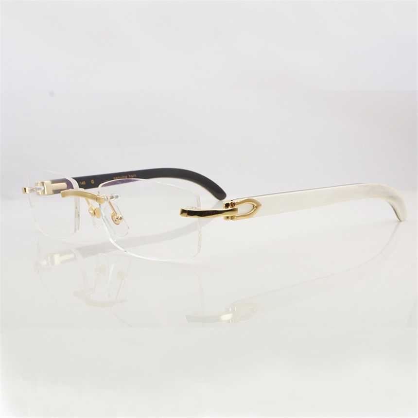 2024 Men's Luxury Designer Women's Sunglasses Clear Eye Glasses Frames Men Women Accessories Rimless Natural Buffalo Horn Gold Transparent Eyeglasses FrameKajia