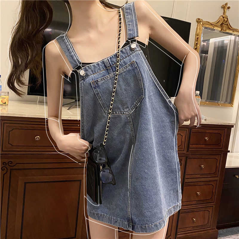 Vestidos casuais vestidos mulheres verão de jeans vintage reta de amassils spaghetti strap strap retro coreano doce lazer de lazer sem mangas chique y2302