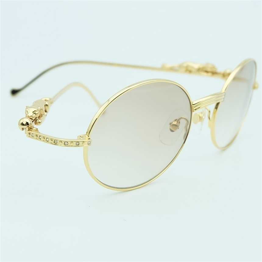 2024 10% OFF Luxury Designer New Men's and Women's Sunglasses 20% Off Rhinestone Metal Men Oval Panthere Limited Gold Mens GlassesKajia