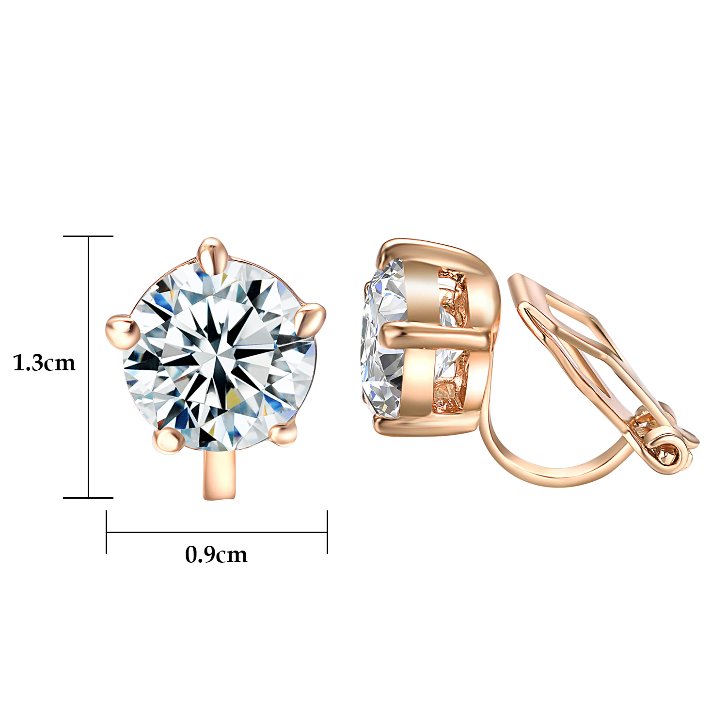 Yourefs 6 par set Silver Crystal zircon öronklippörhängen mode smycken 18k guld pläterad kvinna jubileum jul present207n