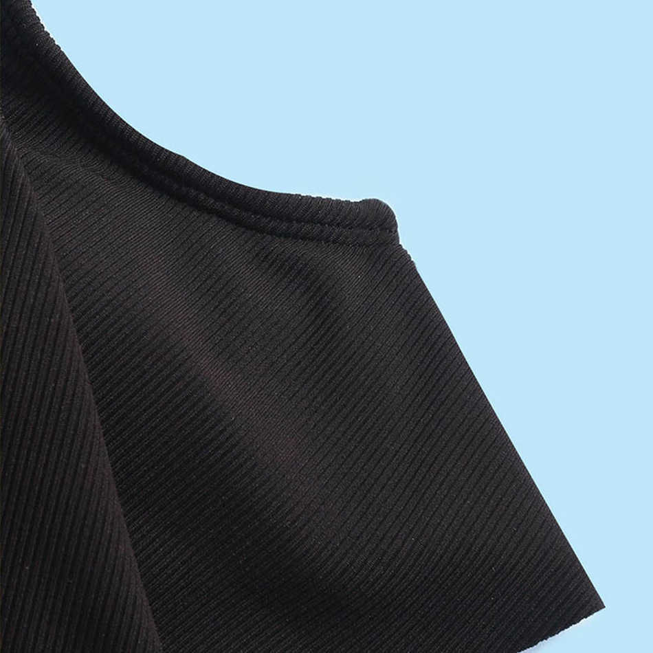 Maiô de uma peça com babado preto sólido para meninas, roupa de banho de duas peças para crianças, conjunto de biquíni lateral com gravata, 7-14 anos, roupa de banho para meninas, roupa de praia