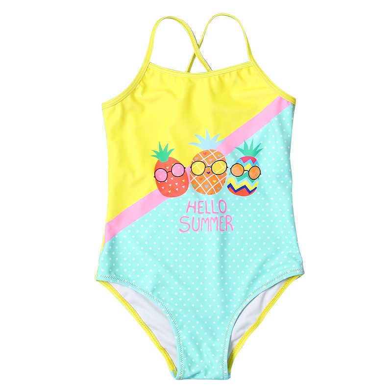 One-Pieces Flamingos Einteiliger Kinder-Mädchen-Badeanzug, 3D-Druck-Badeanzug, kleine Baby-Kinder-Badebekleidung, Kleinkind-Kind-Schwimmanzug, Strandkleidung, W0310