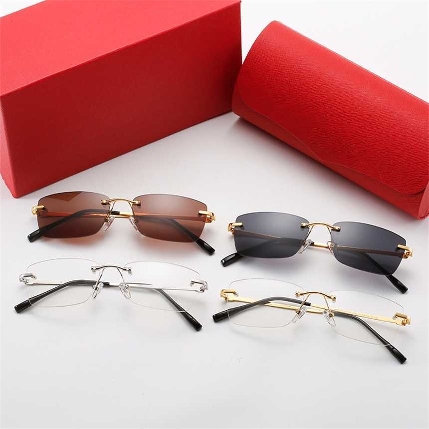 2024 Designer de luxe au large de Luxury Designer Nouveaux lunettes de soleil pour hommes et femmes au large des lunettes optiques sans cadre sans cadre