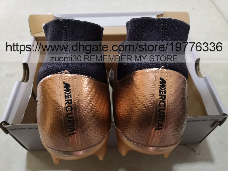 Envoyer avec des bottes de football de qualité de sac Zoom Mercurial Superfly 9 Elite FG ACC Soccer Chaussures High Ankle Forfort Formners MBAPPE CR7 RONALDO MDS FOOTBALL CLATS 6.5-12