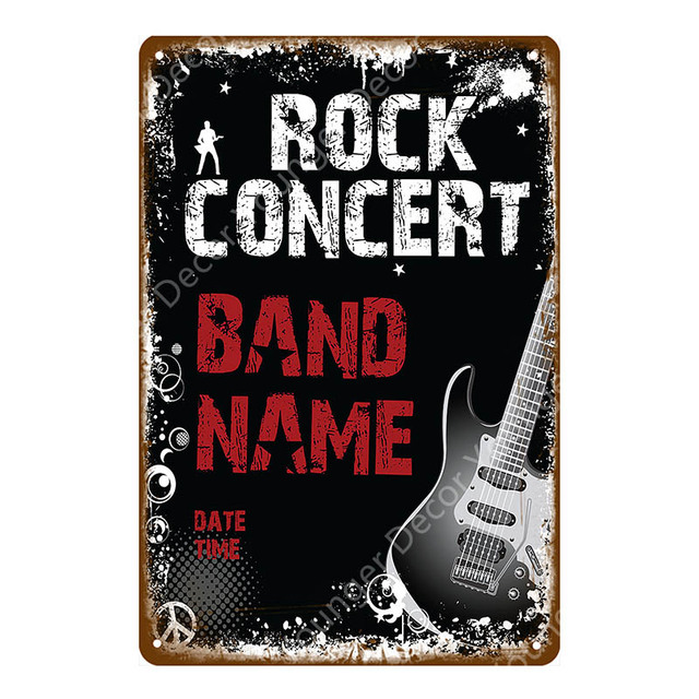 Retro New Tin Decor Hard Rock Roll Poster Country Music Jazz Metallschilder Retro Party Dekor Pub Bar Cafe Club Dekoration Vintage Wandplaque Größe 30x20cm W02