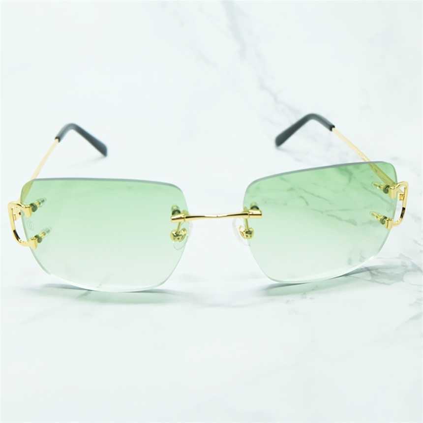 2024 Top -Designer 10% Rabatt auf Luxusdesignerin neuer Männer und Frauen Sonnenbrille 20% Rabatt auf große quadratische Männer Modefrau Vintage Shades Grüne Sonnenbrille Blue Sonnenbrassekajia