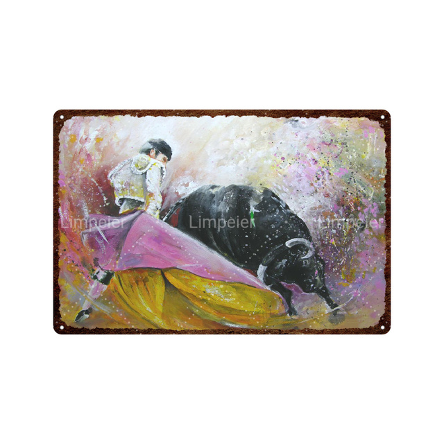 Panneau de peinture en métal usé, Plaque décorative rétro adaptée aux arènes, grotte, bar, salle de maison, mur de passion, affiche de décoration, cadeau 30x20cm W03