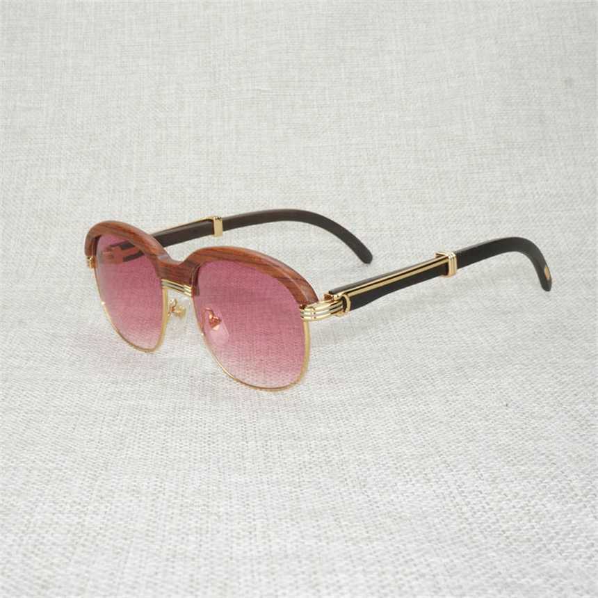 2024 10% Rabatt auf Luxusdesignerin neuer Sonnenbrillen für Männer und Frauen 20% Rabatt auf Trend Vintage Wood Frauen wickeln Gafas Männer für Outdoor Runde klare Glasrahmenschatten Eyewearkajia