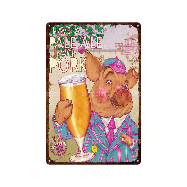 Retro Plaque Metal Tin Sign Painting Poster Retro Wall Art Sticker Bar Pub Home Casino Decoration Animal Party Alcohol Opened 30X20cm W03