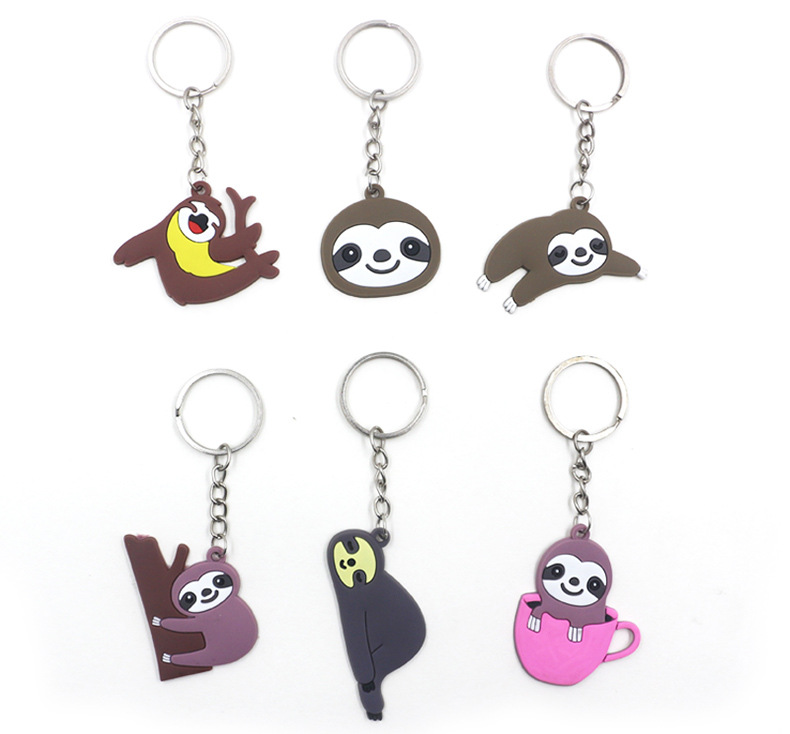 Dessin animé mignon Animal porte-clés pendentif cadeau alliage plastique PVC caoutchouc porte-clés accessoires sac voiture porte-clés suspendu