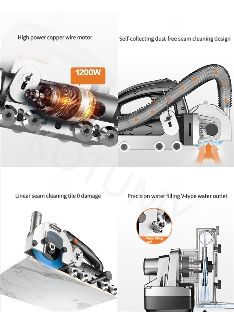 電気縫い目クリーナー美しい縫い目エージェント構造ツールダストフリーカッティングセラミックタイル床タイル美しい縫い目クリーニングスロッターマシン