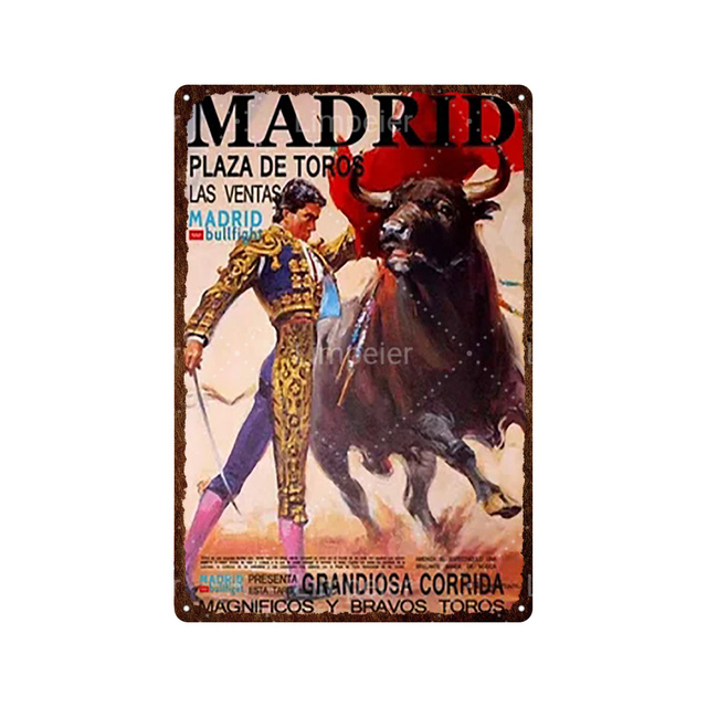 Classique Fighting Bull Club Métal Tin Sign Rétro Affiche Décoration Murale Maison Maison Chambre Rétro Peinture Plaque Jeu Autocollant Cadeaux 30X20cm W03