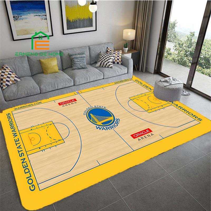 カーペットバスケットボールコートパターンベッドルームリビングルームの敷物キッチンフロアマット用家の装飾非滑り床パッドラグ15サイズR230918