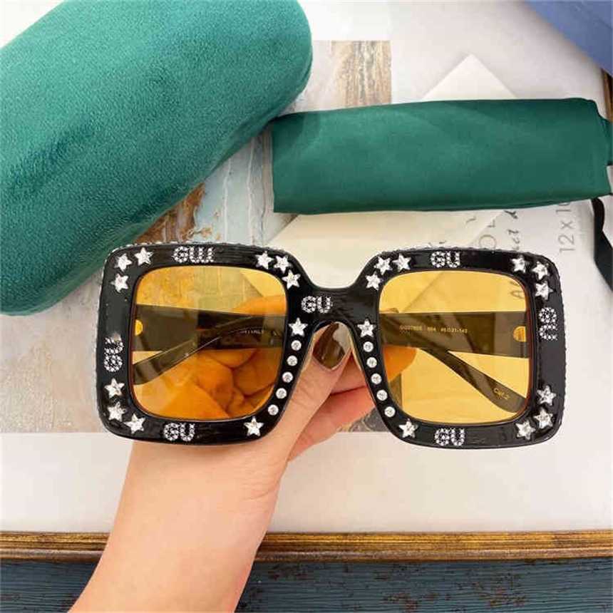 2024 Fashion Off Luxury Designer de luxe Nouveau homme et lunettes de soleil pour hommes et femmes Version Home Style Ins Tidal Band Drilling Large Square Net Red Concave 0780KAJIA