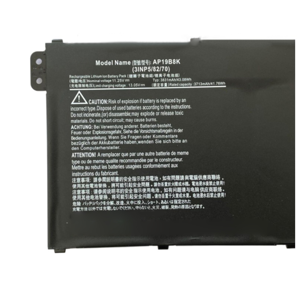 Tablet PC-batterier för ACER AP19B8K Aspire A315-56 A317-52 SF314-42-R33B SF314-42 11.25V 3831MAH 43WH 3 A314-22-R5E2 3 A314-