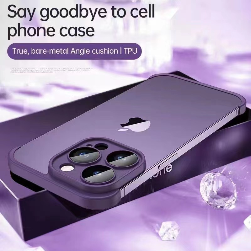 Anti-Schock-TPU-Rahmen, stoßfeste Hülle für IPHONE 14 13 12 Pro Max Plus mit 3D-Kameraobjektiv und gehärtetem Glasschutz