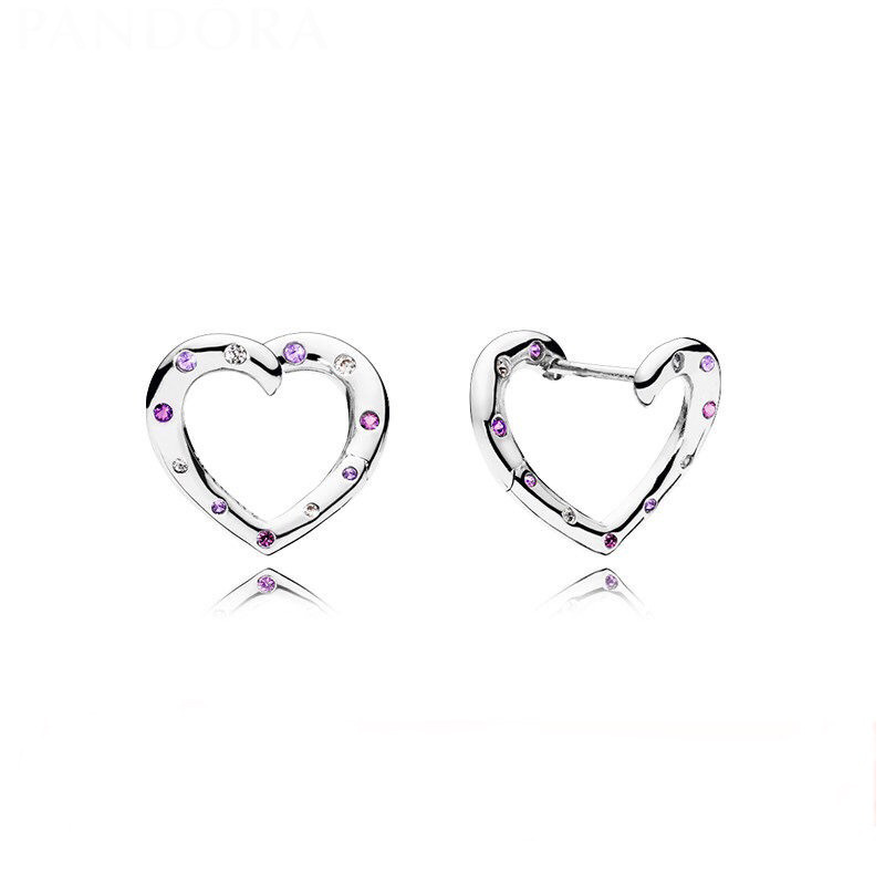 925 libbre d'argento New Fashion Charm Pandora 2023 Love Series Cuore intrecciato Orecchini cuore nobile Orecchini moda