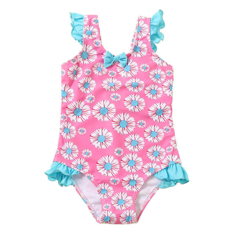 One-Pieces Flamingos One-Piece Kids Girl Swimsuit 3D Print Bathing Suit Little Baby Children Swimwear Toddler Child Swimmng Suit Beach Wear W0310