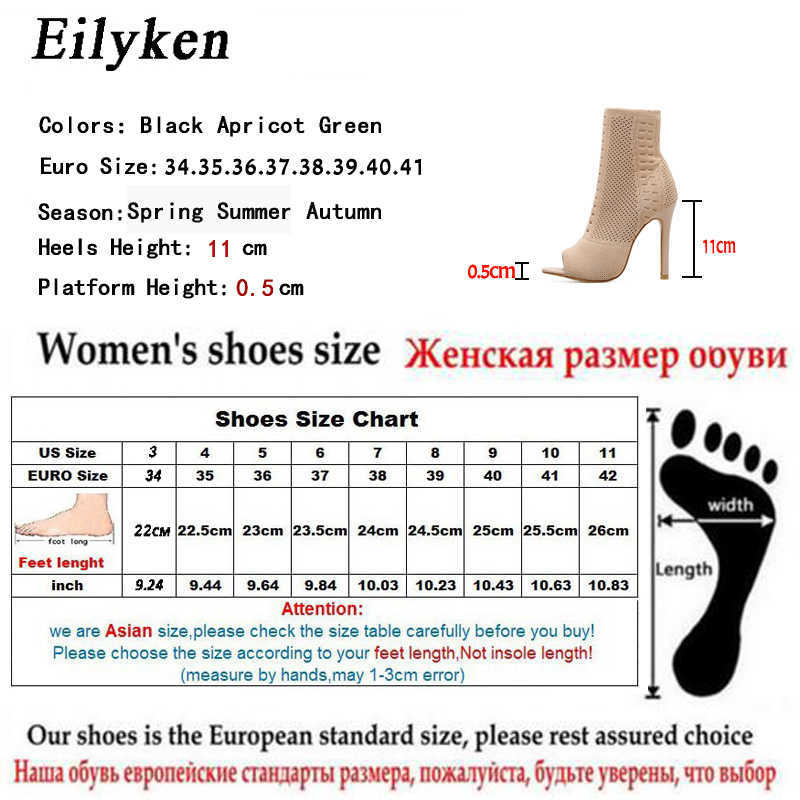 Sandal New Spring Design Ankle Boots Women Peep Toe Knitted Stretch Fabric Booties Sexy Cut Out Stilettos High Heels Shoes 230302