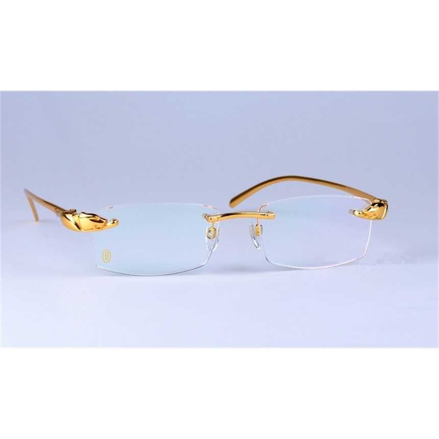 2024年10％オフ高級デザイナーNew Men's and Women's Sungrasses 20％オフトレンドエンドUltra Light Pure Titanium Leopard Head 0875 Less Business Flat Myopia Glasses Framekajia