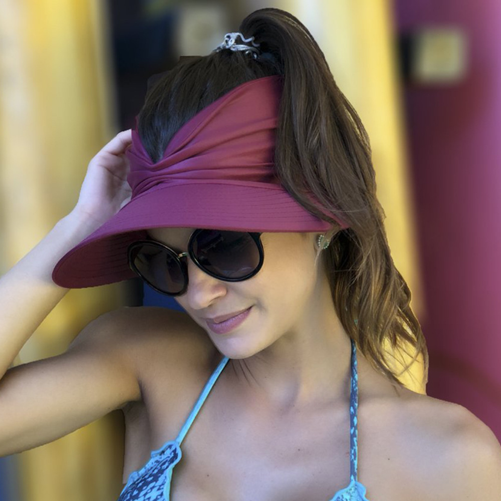 LL Vizör Şapka Esnek Yetişkin Şapka Kadınlar için Uv Geniş Kenarlı Kap Taşıması Kolay Seyahat Kapakları Moda Plaj Yaz Güneş Koruma Şapkaları