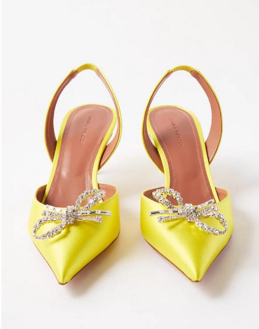 Mode de luxe Amina Muaddi Rosie Bowie Sandales Chaussures Crystal PVC Pompes Talons Femmes Luxurys Designer Robe Chaussure Soirée Slingback Sangle