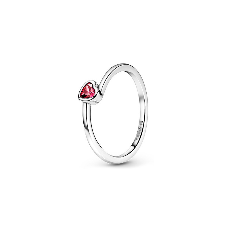 925 libbre d'argento New Fashion Charm Pandora 2023 Anello in oro rosa con pietra singola intarsiato con anello a cuore d'amore