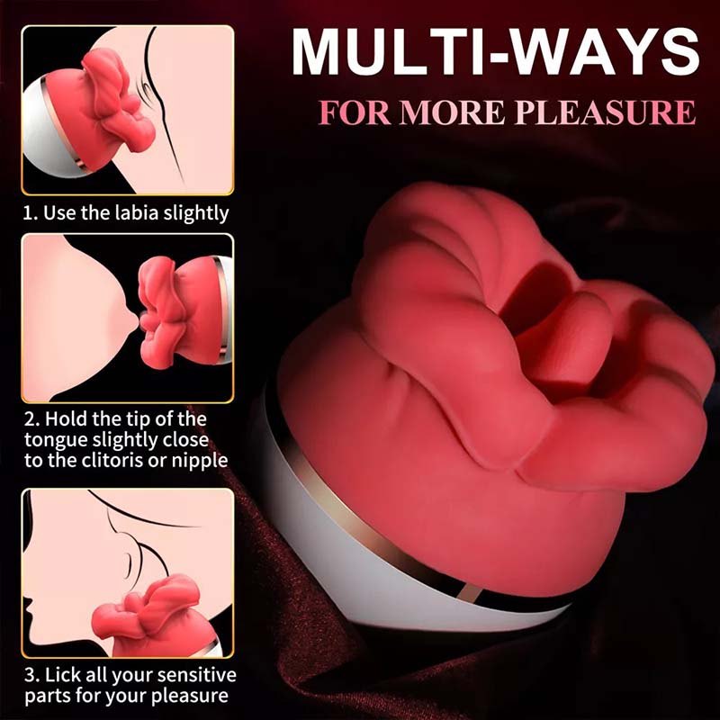 Розовая сексуальная игрушка 2 в 1 всасывающее лизать вибраторное стимулятор стимулятор языка языка с 8 модами женского соска.