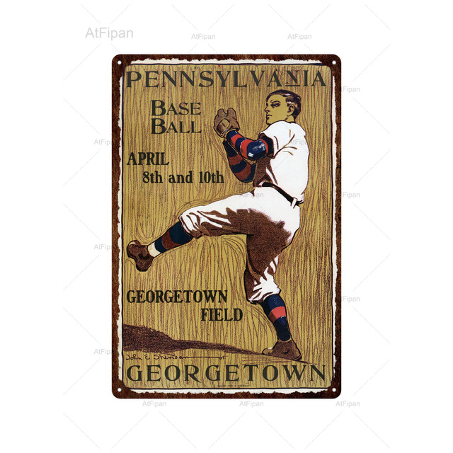 Sports Metal Tin Sign Poster Vintage Baseball Metal Poster Placa Campeões Plate Man Cave Decoração de parede Sinais de garagem Pintura de ferro Decoração de arte personalizada 30x20cm W01