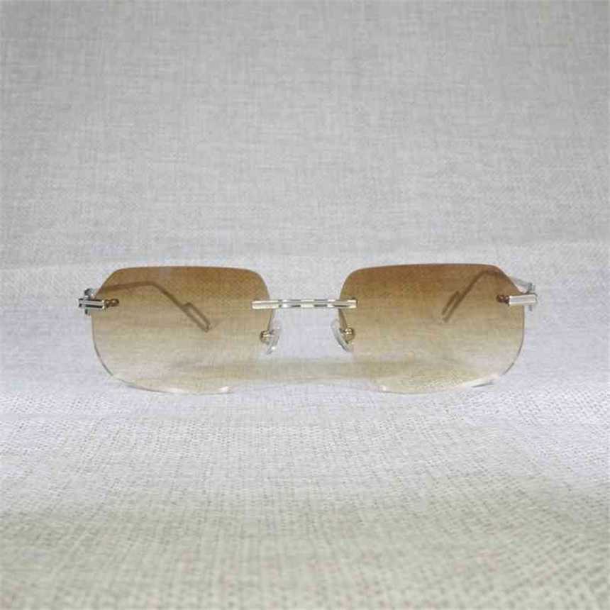 2024 Top designer maschili designer di lussuosi occhiali da sole femminile da sole vintage senza bordo quadrati di lenti oculos forma sfumatura telaio in metallo vetri trasparenti lettura di gafas donne all'aperto