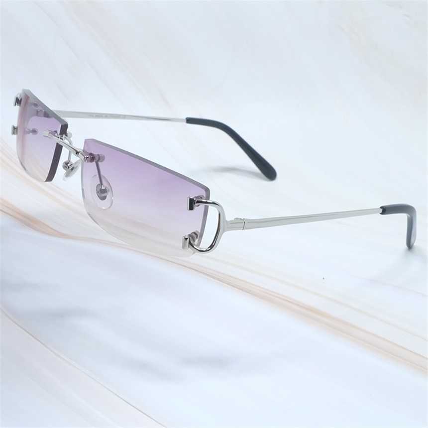 2024 10% rabatt på lyxdesigner Nya herr- och kvinnors solglasögon 20% rabatt på metallglasögon Män Egyar Kvinnor Ramar Big Gold Glass Frame For Mens Rimless Solglasögon Shadesskajia