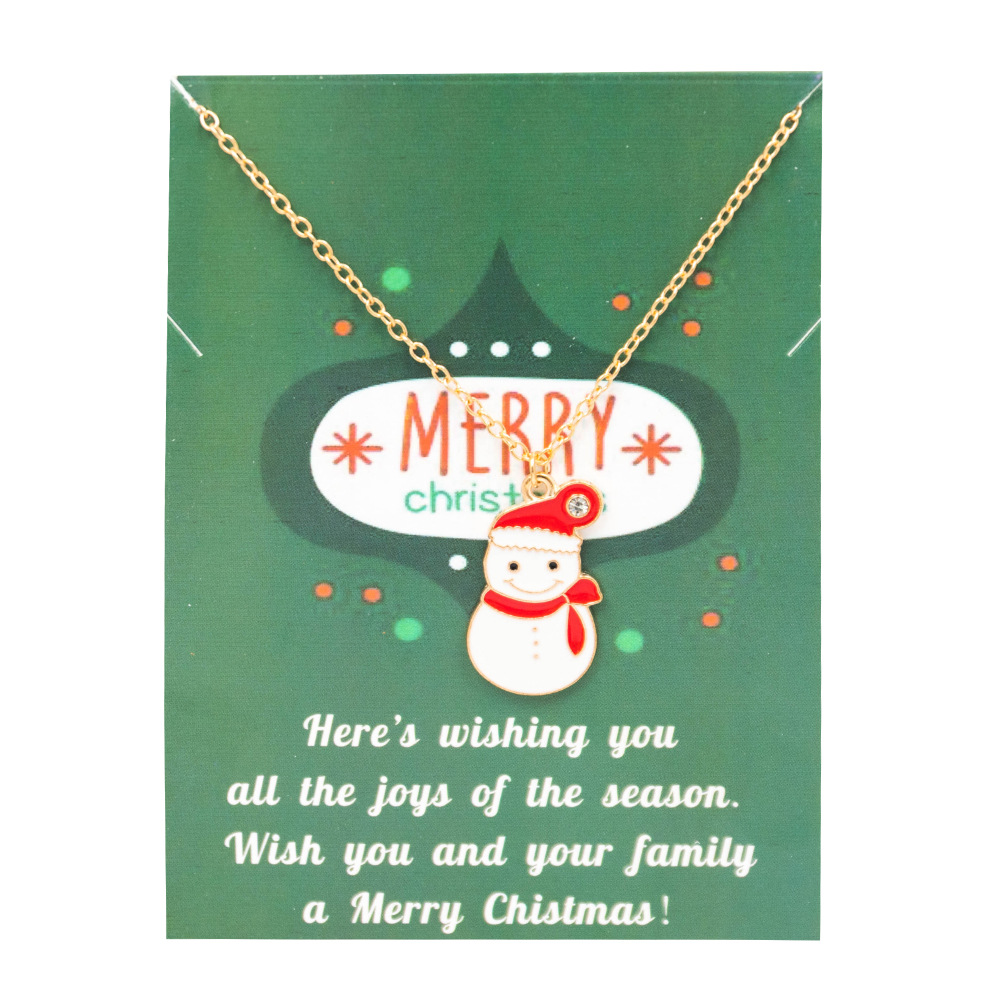 Preço em massa Papai Noel Claus de pingente de natal Jóias Cartão de ouro verde presente Feliz Natal Acessório