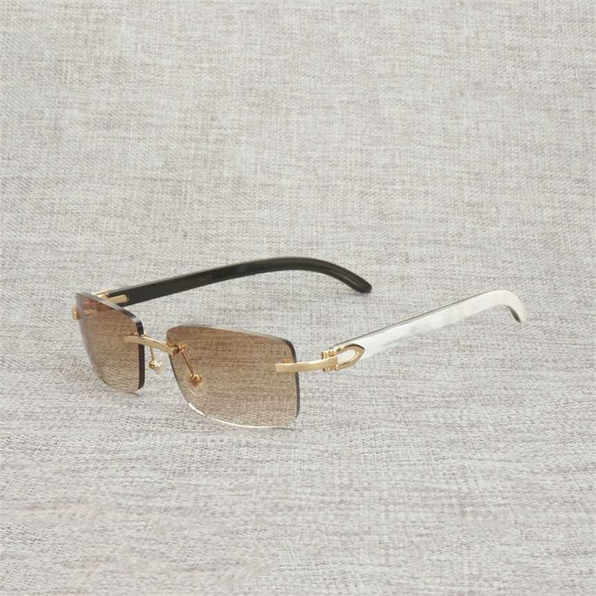 2024 Designer de luxe masculin des lunettes de soleil pour femmes tendance doigt buffle Buffle aléatoire hommes en bois naturel verres carrés métal