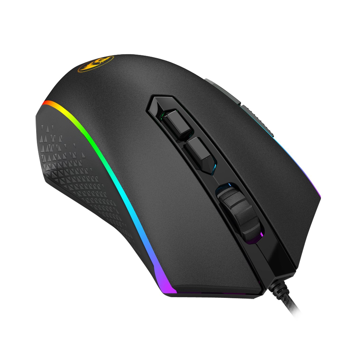N M710 Gaming Mouse Högprecisionsprogrammerbar RGB Backlight-lägen Stämningsvikter 10000 DPI För PC-bärbar datormusspelare