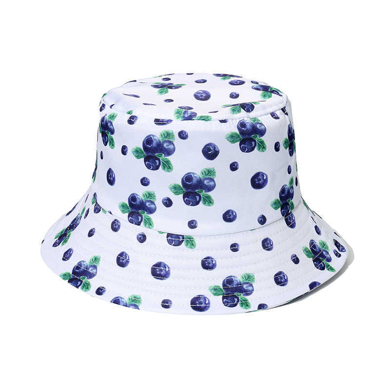 Wide Brim Hats Korean Ins Cute Fruit Printing Bucket Hats for Women Summer All-match Casual Trend Sun Basin Cap Female Bob Panama Gorros Mujer P230311