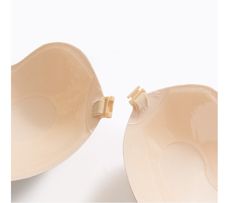 Reggiseno push-up in silicone da donna sexy incollato su reggiseni autoadesivi invisibili ABCD beige/nero