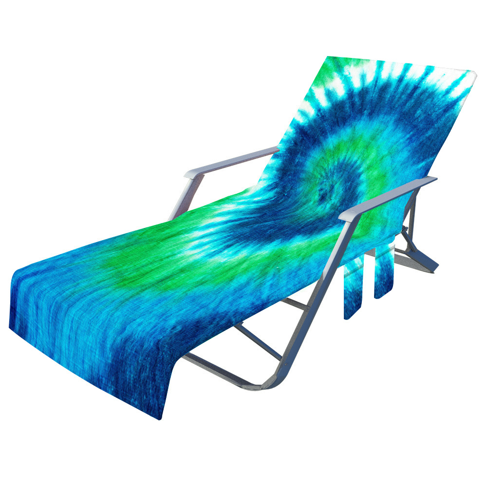 Gökkuşağı battaniyeleri Beach Lounge Sandalyesi Kapak Battaniyesi Yumuşak Mikrofiber Şezlonglar Havlular Kapaklar Veranda Havuz Sandalyeleri Kapak Yan Cepleri