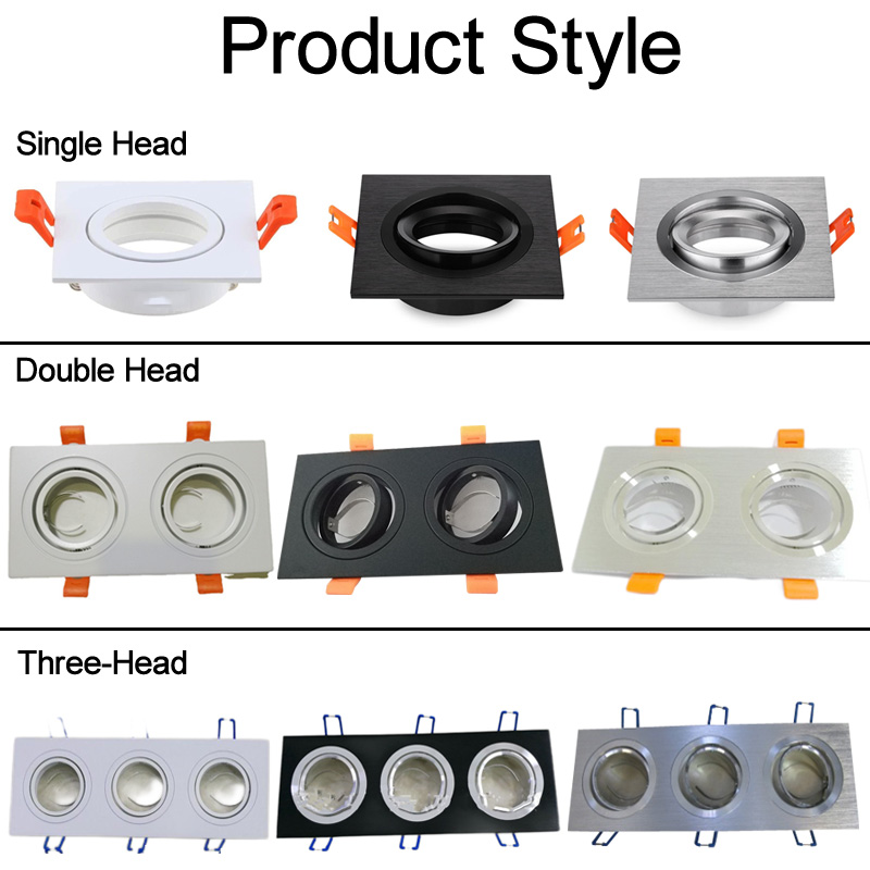 Gömme Downlight gömme aydınlatma aksesuarları spot ışığı metal kare ışık çerçevesi kare fikstür tutucular ayarlanabilir halojen gu10 mr16 crestech168